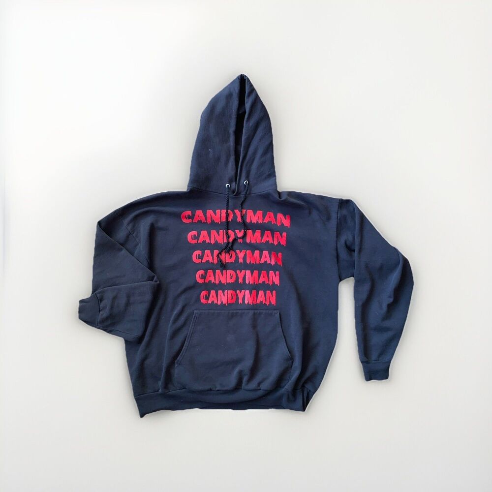 HTF - Candyman, Candyman... Horror Movie Blended No Fade Hoodie Black Sz XL EUC